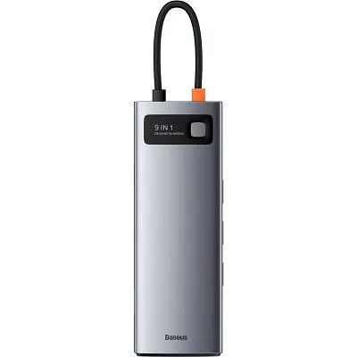 Концентратор Baseus USB3.1 Type-C to USB C(PD)100W/HDMI 4K 30Hz/VGA/USB3.2/RJ45/SD+TF 9in1 Grey (CAHUB-CU0G) - фото 2