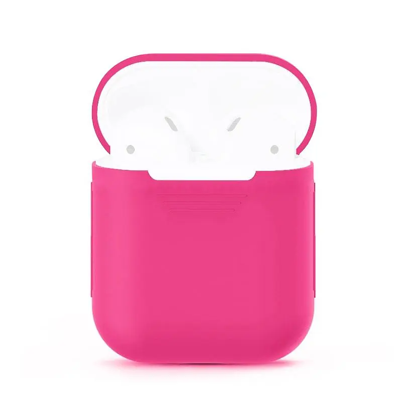 Силиконовый чехол для наушников Apple Airpods Малиновый чехол на аирподс 1/2 - фото 5