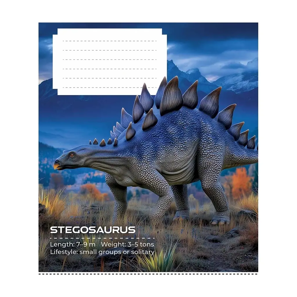 Зошит Школярик Dinosaurs 12 аркушів клітинка (012-3753K), в асортименті - фото 5