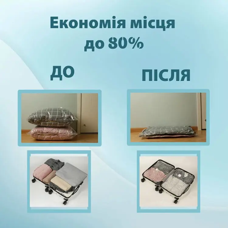 Вакуумный пакет LoveYouHome для хранения вещей 80х100 см (61022) - фото 2