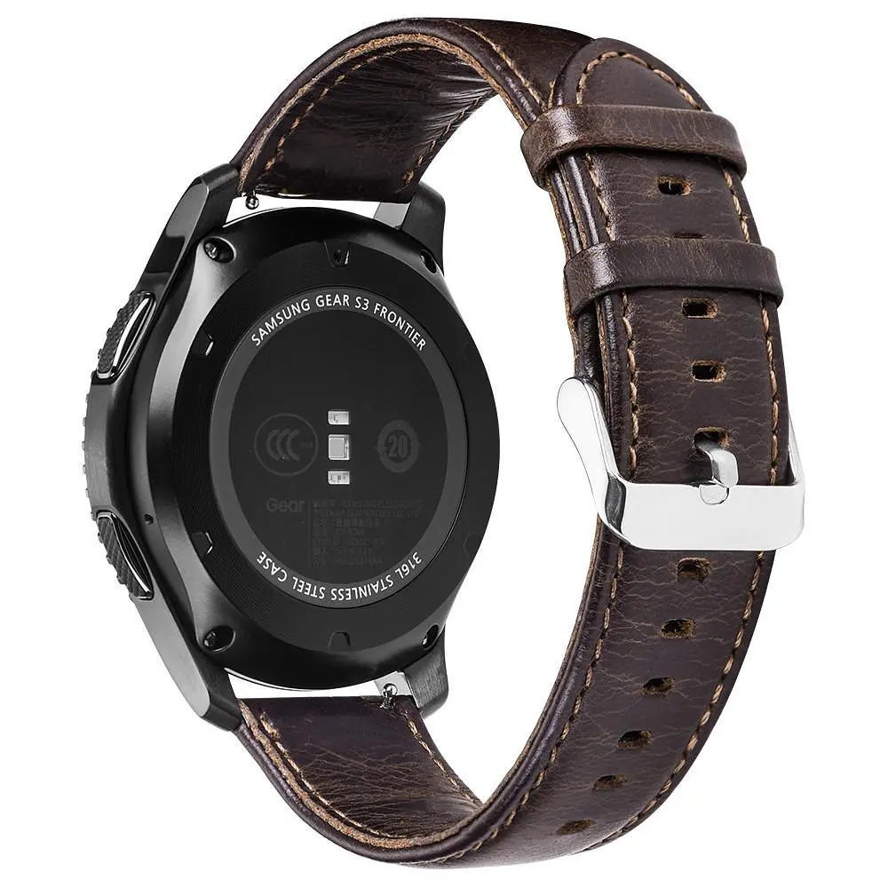 Кожаный ремешок Primo для часов Samsung Gear S3 Classic SM-R770/Frontier RM-760 Dark Brown - фото 2