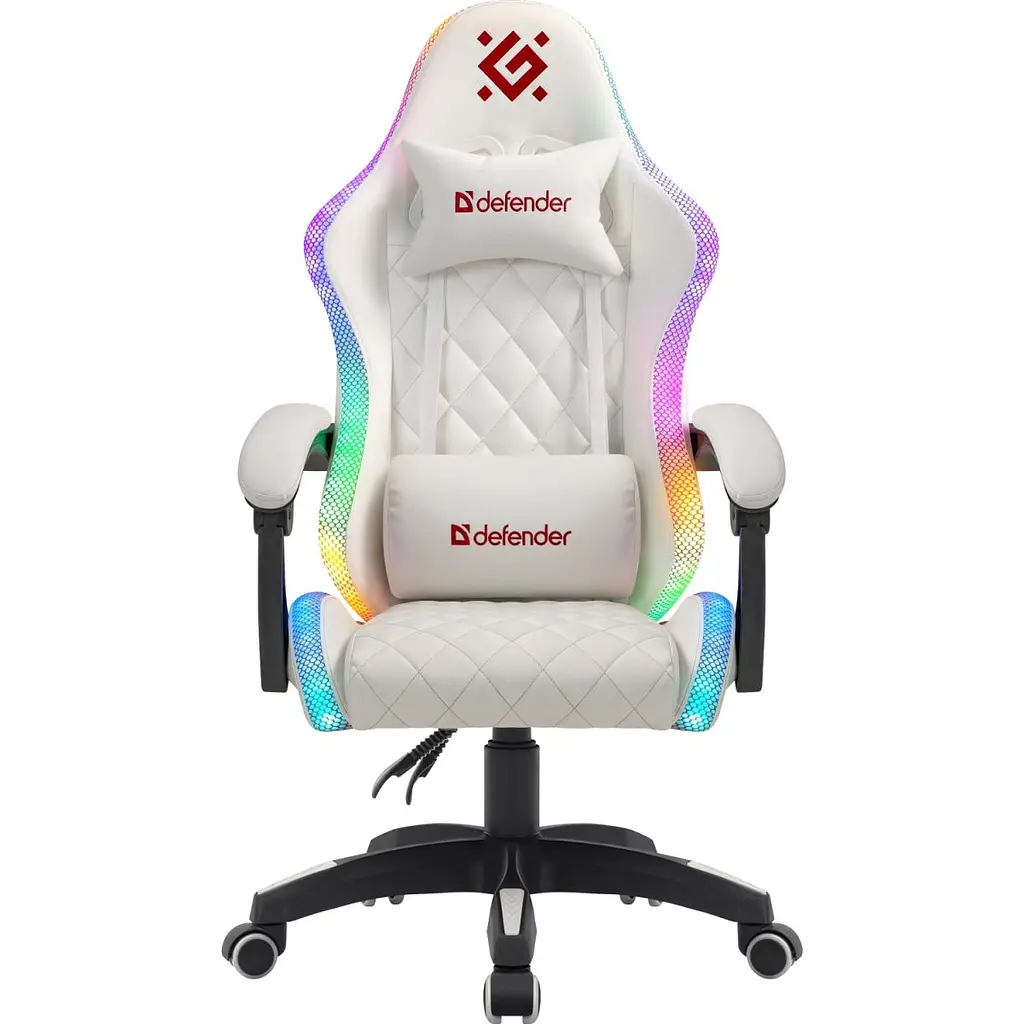 Крісло ігрове Defender Energy, Клас 4, 50мм, PU, RGB, біле (64557) - фото 6