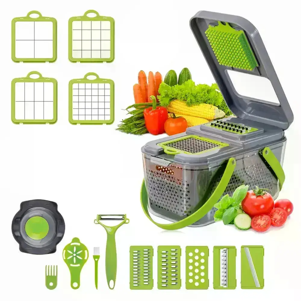 Овочерізка мультислайсер AND1536 Vegetable Cutter - ручний подрібнювач для овочів, фруктів, салатів і домашньої нарізки - фото 3