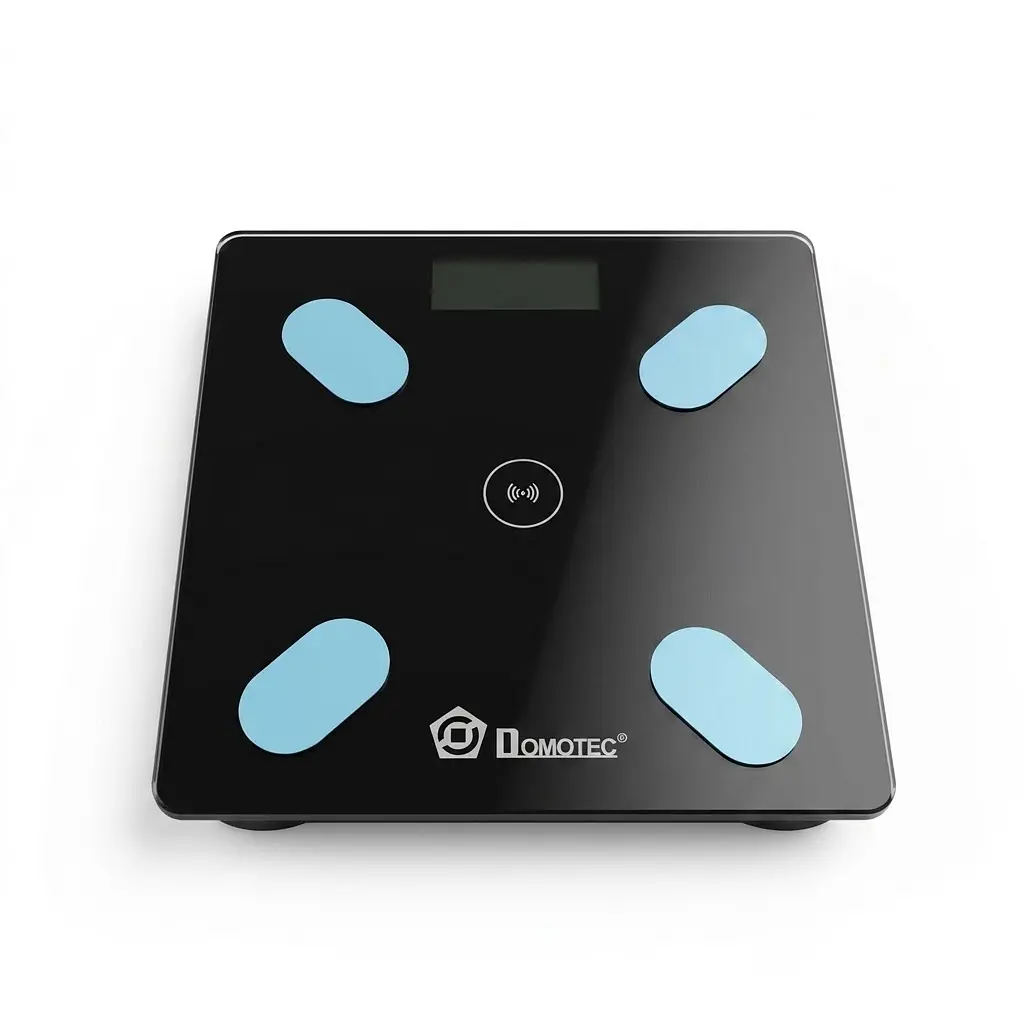 Підлогові скляні ваги DOMOTEC до 180 кг смарт-ваги з аналізом складу тіла, 12 показників, Bluetooth