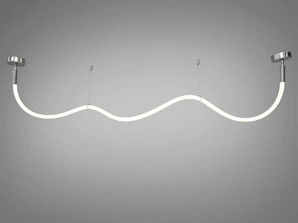 Люстра стельова LED Diasha SY9610-2000CH, 22W, 3200K, срібна, сучасний стиль для вітальні - фото 2