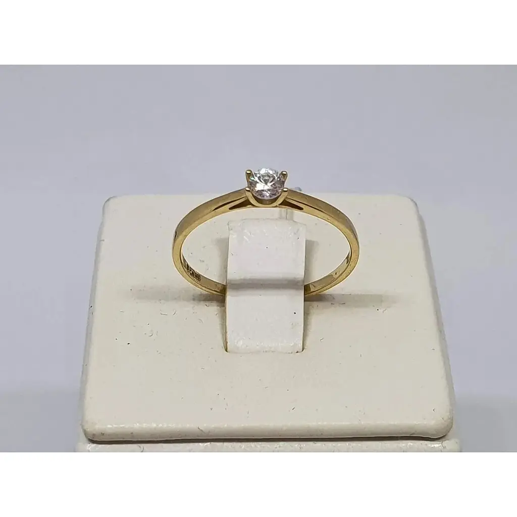 Золота каблучка на заручини Імперія золота з фіанітом. КВ1126ЛИ 17,5 - фото 3