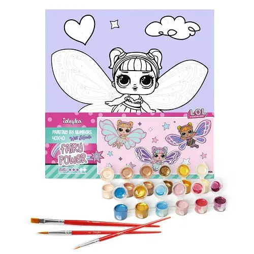 Картина за номерами з фарбами металік "L.O.L. Surprise! O.M.G. Fairies Sweetiefly" 40х40 см - фото 2