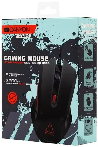 Миша Star Raider, Black, USB, оптична (сенсор Pixart 3168) Canyon teh0028183 - фото 2