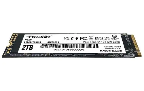 Твердотільний накопичувач SSD Patriot 2Tb, P320, PCI-E 3.0 x4, M.2 2280, 3D TLC, 3000/2200 МБ/с teh0019793 - фото 2