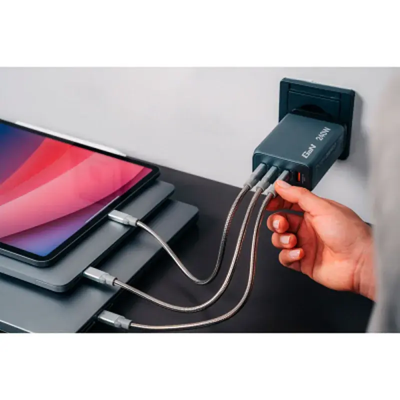 Зарядний пристрій Verbatim GaN 240 W 4 ports (USB-C-140 W,USB-C-100 W,USB-C-65 W /USB-A -3.0) (32205) - фото 5