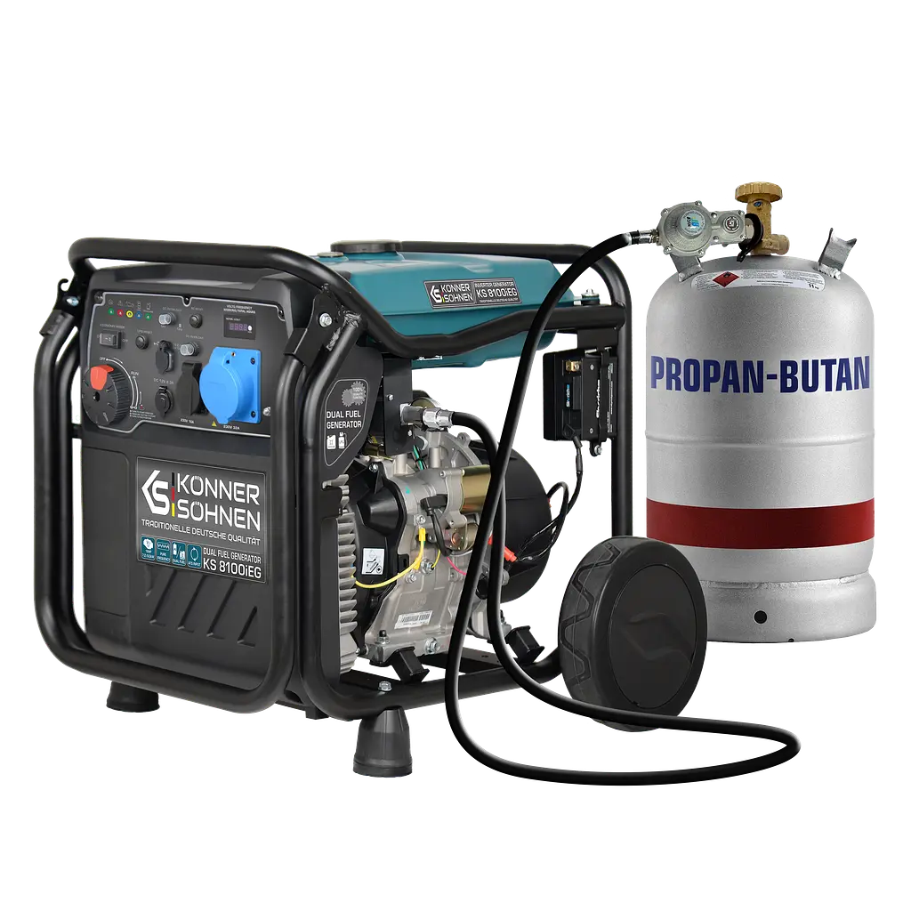 Генератор газобензиновий інверторний Konner&Sohnen KS 8100iEG 1/3, LPG 230/4000В, 8-8.5кВт, електростартер, 68кг