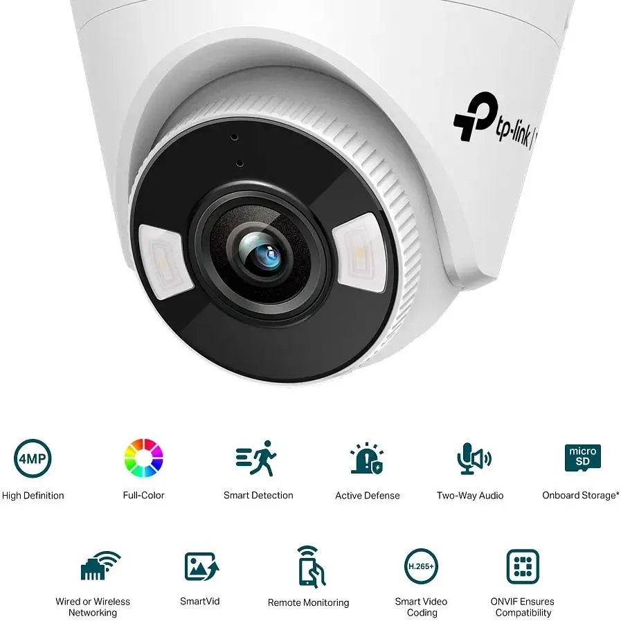 IP-камера TP-Link VIGI C440-2.8, PoE, 4Мп, 2.8мм, H265+, IP66, Turret, цветное ночное видение, внутренняя - фото 5