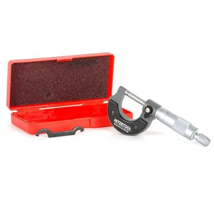 Мікрометр ручний INTERTOOL MT-3041 0–25 мм з кейсом і ключем, з фіксатором і тріскачкою - фото 6