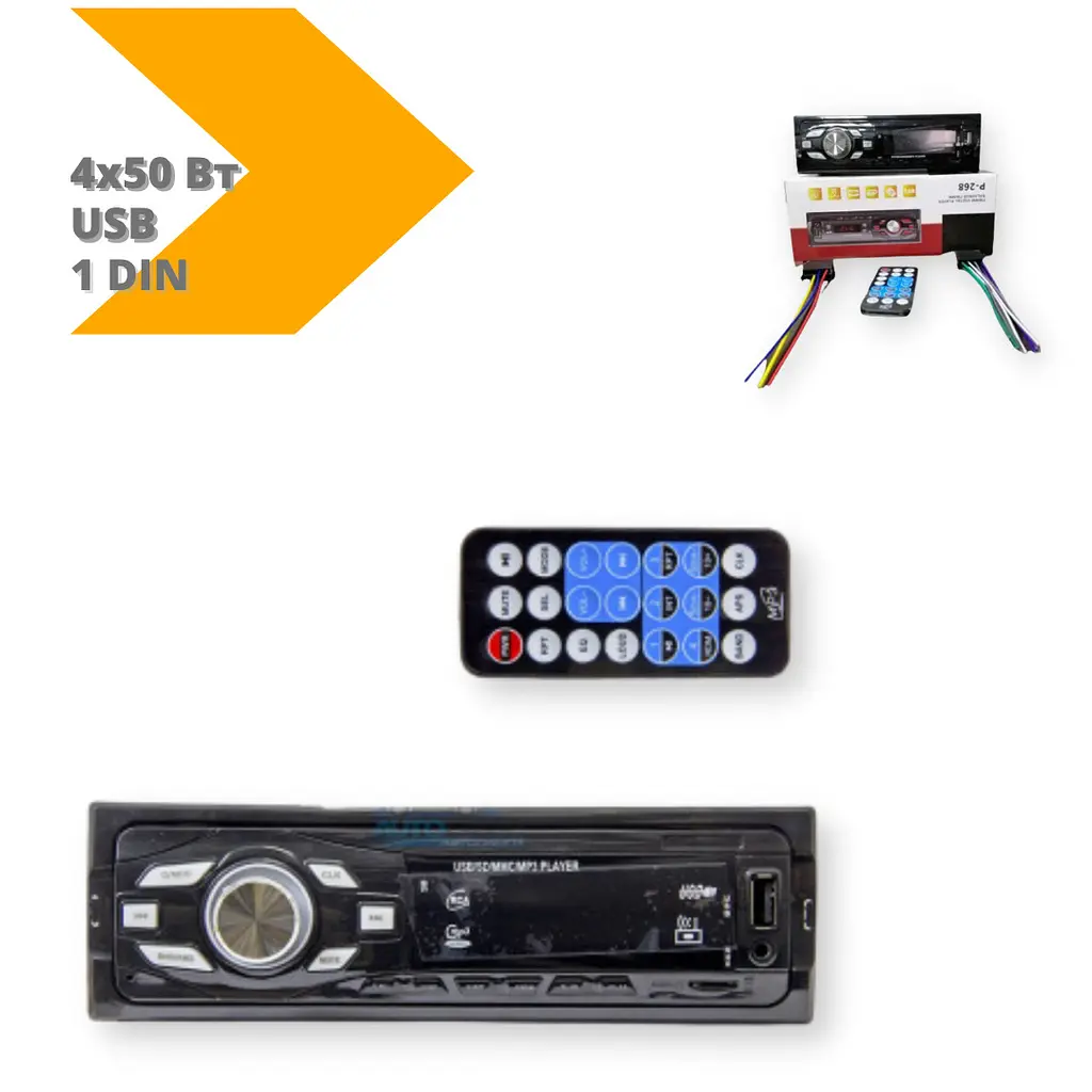 Автомагнітола XPRO Bluetooth MP3 268 4x50 Вт 1 DIN USB чорний (268_473) - фото 2