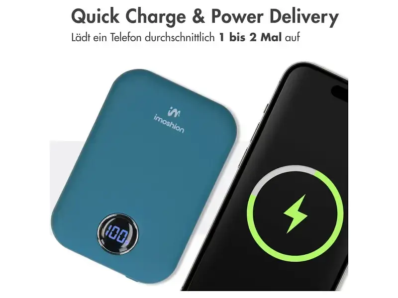 Зовнішній акумулятор (Power Bank) Imoshion MagSafe 10000mAh Blue (8720922183033) - фото 4