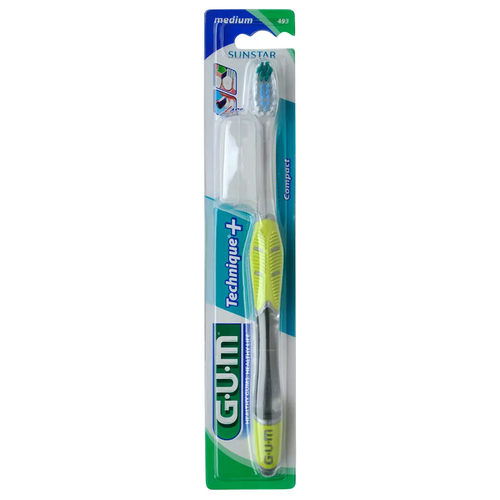 Зубна щітка GUM Technique PLUS компактна середньо-м'яка в асортименті - фото 3