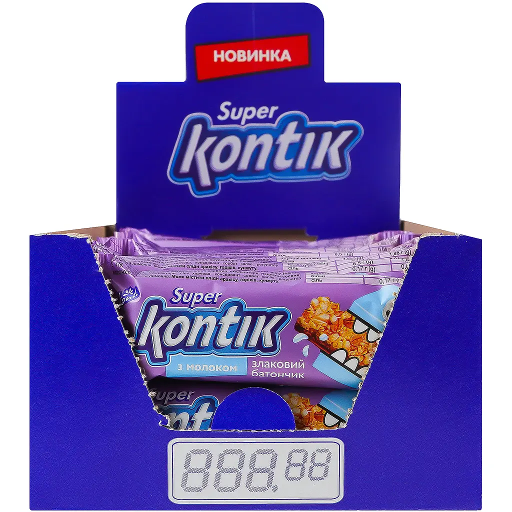 Батончик Konti Super Kontik злаковий з молоком 29 г (941592) - фото 3