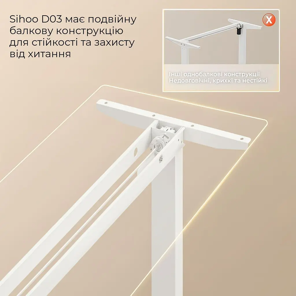 Геймерский стол Sihoo D03 White (D03-106/D03-107) - фото 11