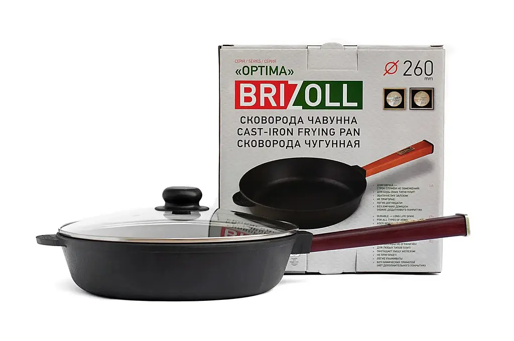 Сковорода чавунна Brizoll Optima Lids O2660P-C 26 см