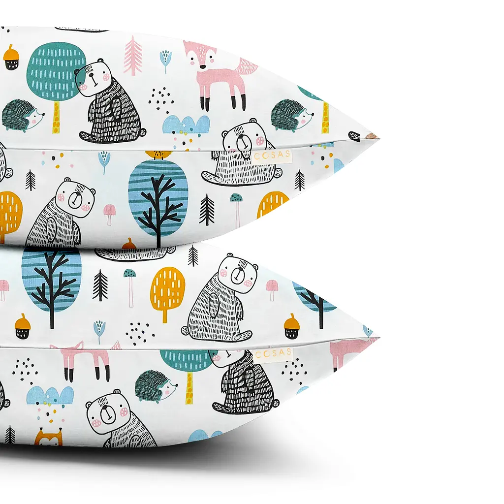 Набір наволочок Cosas Forest animals 40х60 см зелений (SetPillow_AnimalsForest_40x60) - фото 2