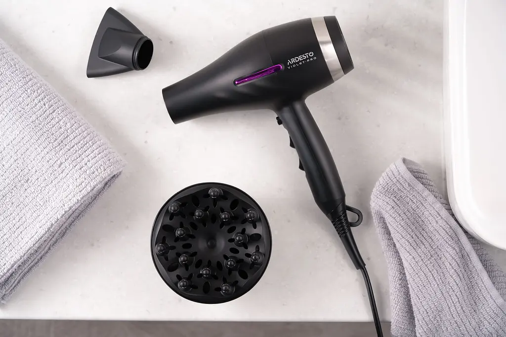 Фен Violet PRO HD-Y223PRO, 1850-2200Вт, 2 швидкості, 3 темп.режими, дифузор, чорний ARDESTO teh0017659 - фото 4