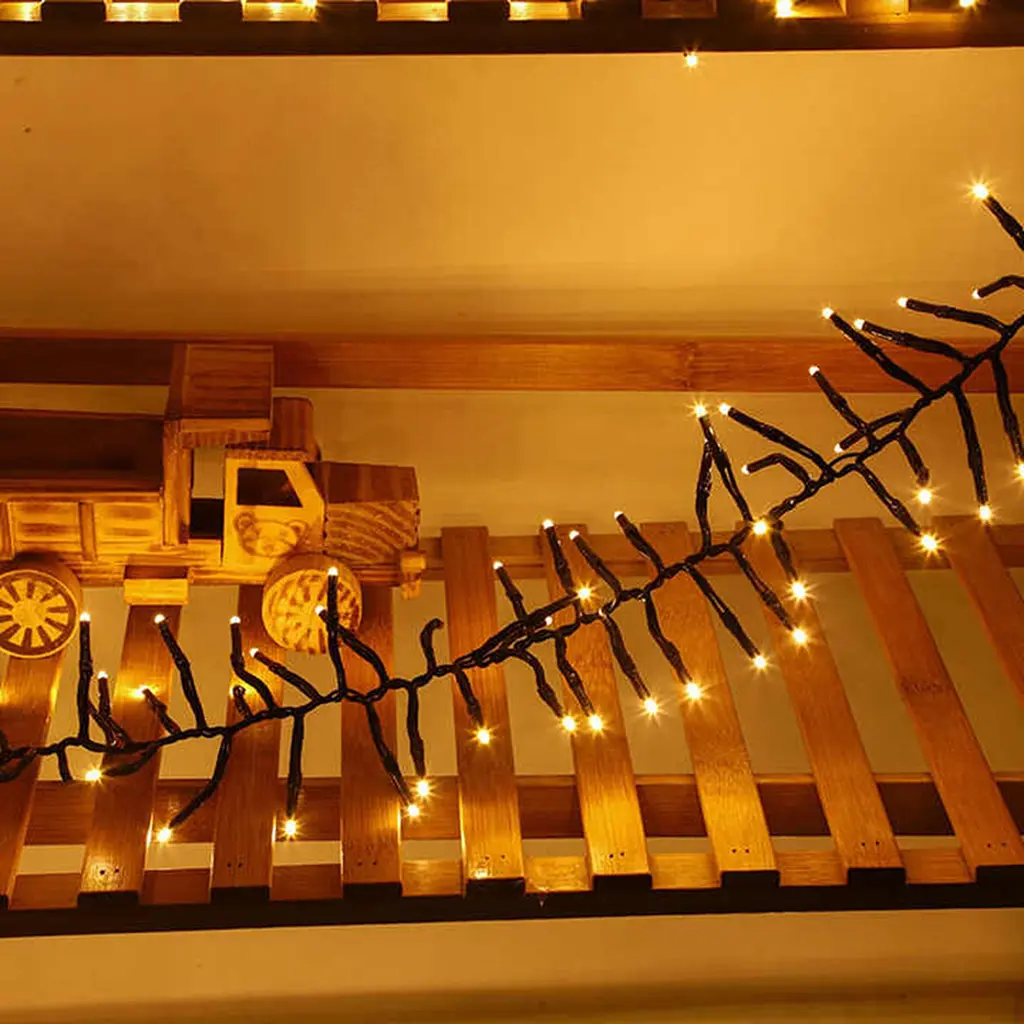 Світлодіодна гірлянда-мішура, 6 метрів, 220V, 600 leds, теплий білий (WLS-2331M6) - фото 4