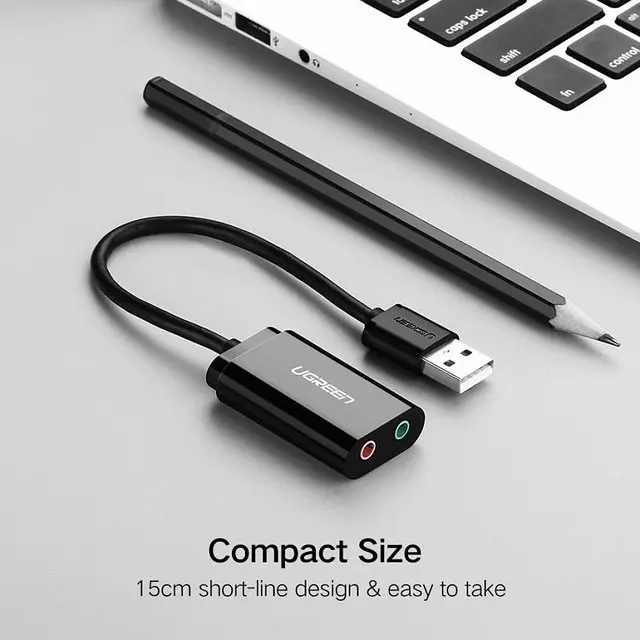 Звукова карта Ugreen US205 USB 2.0 чорний (30724) - фото 2