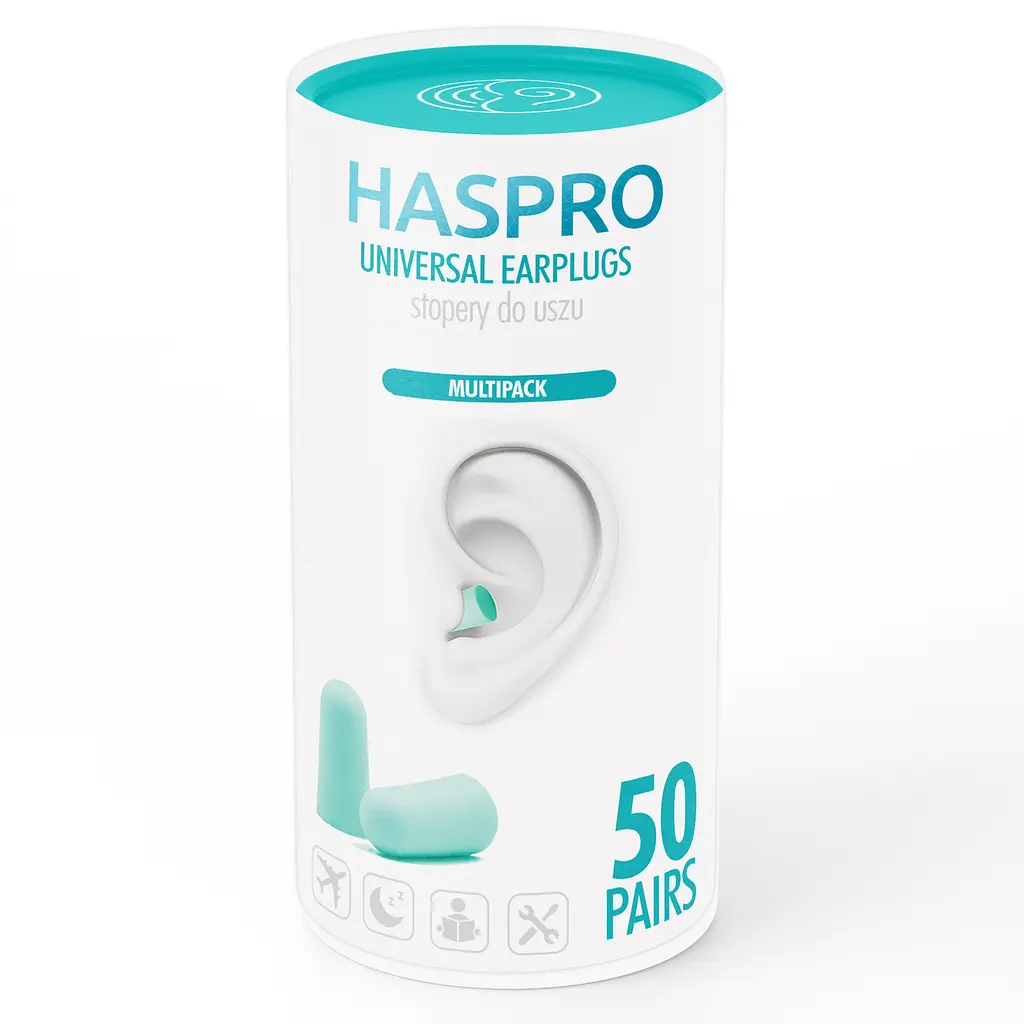 Пенные беруши для сна 50 пар HASPRO TUBE50 SNR 38 дБ Ментоловые (1123-02) - фото 5
