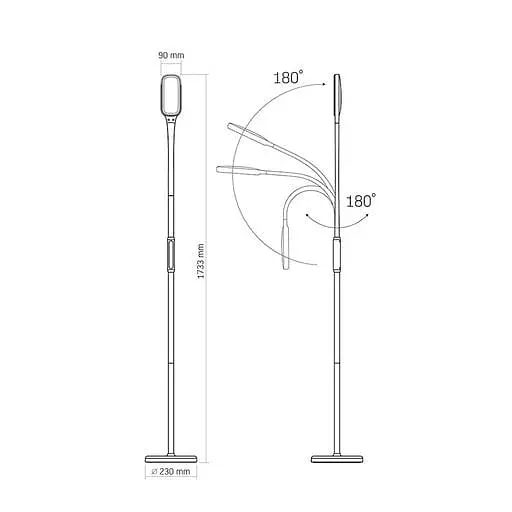 Торшер Videx LED TF07B 14W 3000-5500K чорний (VL-TF07B) - фото 3