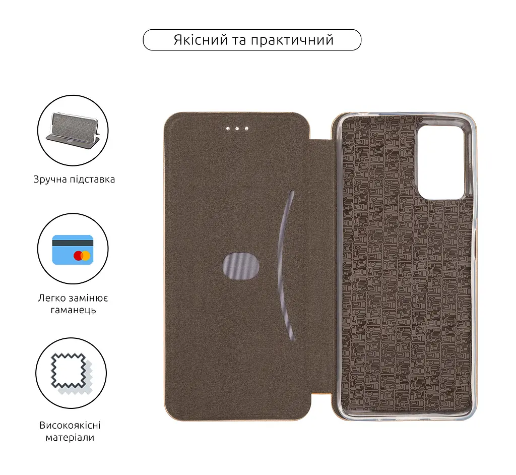 Чехол-книжка для Motorola G06 4G/G06 Power 4G, G-Case, золотой, кожаный чехол-книга из экокожи (PU) и TPU, с магнитом, с подставкой и вместительным кардхолдером, противоударный, защита всего корпуса, ArmorStandart (ARM89028) - фото 3