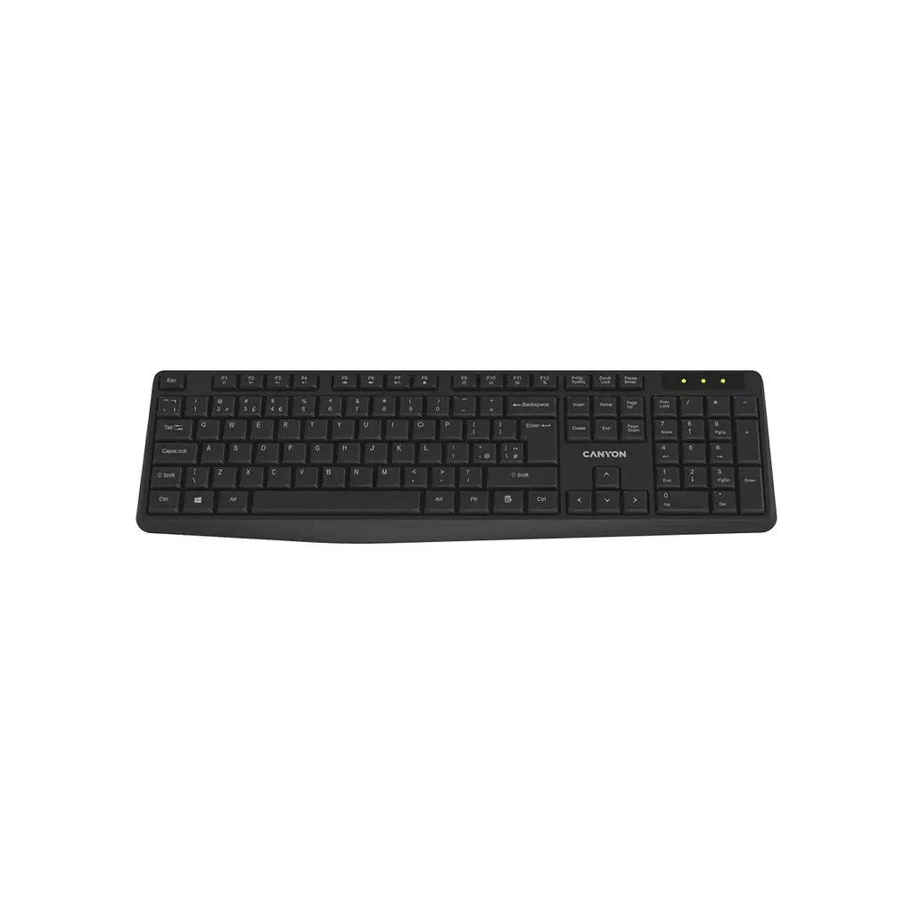 Клавіатура Canyon KB-W01 Water resistant Wireless UA Black (CNE-CKEYW01)