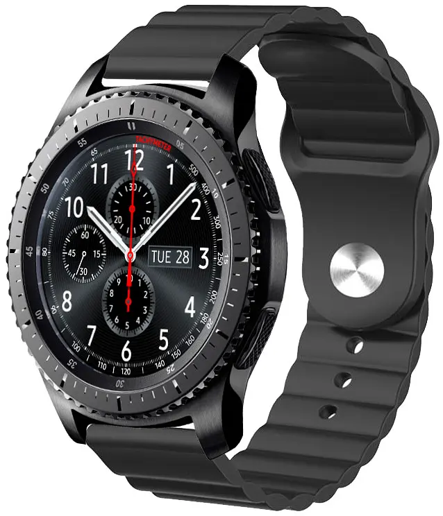 Ремінець силіконовий 22мм для Xiaomi Amazfit Pace | Stratos | GTR 47mm LineS BeWatch Чорний - фото 2