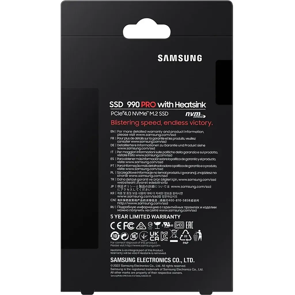 Накопичувач SSD M.2 2280 1TB 990 PRO with Heatsink Samsung (MZ-V9P1T0CW) - фото 11