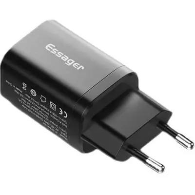 Зарядний пристрій Essager 1xUSB + 1xUSB-C PD 30 Вт чорний (ECTPQS-ZTB01) - фото 10