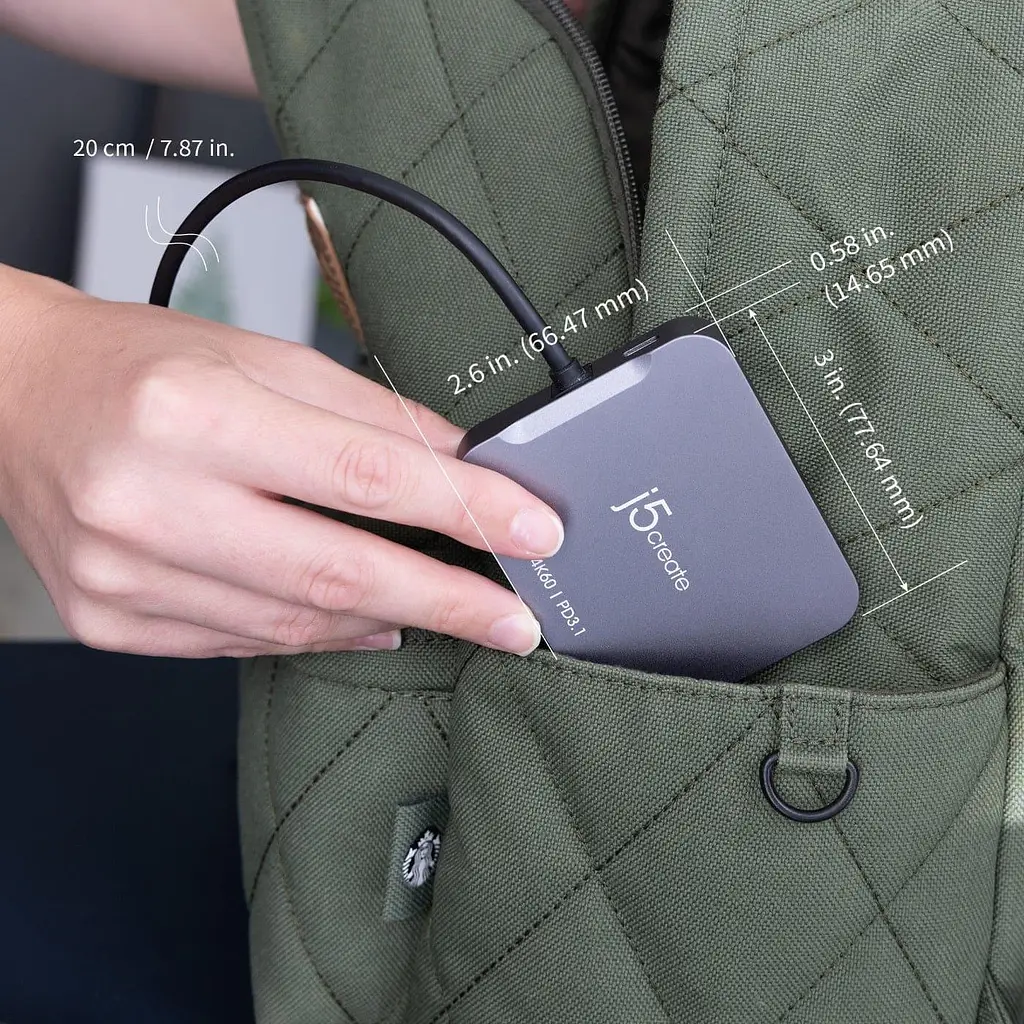 Багатопортовий мультиадаптер J5create JCD3191-N, USB Type-C 5-в-1 білий - фото 10