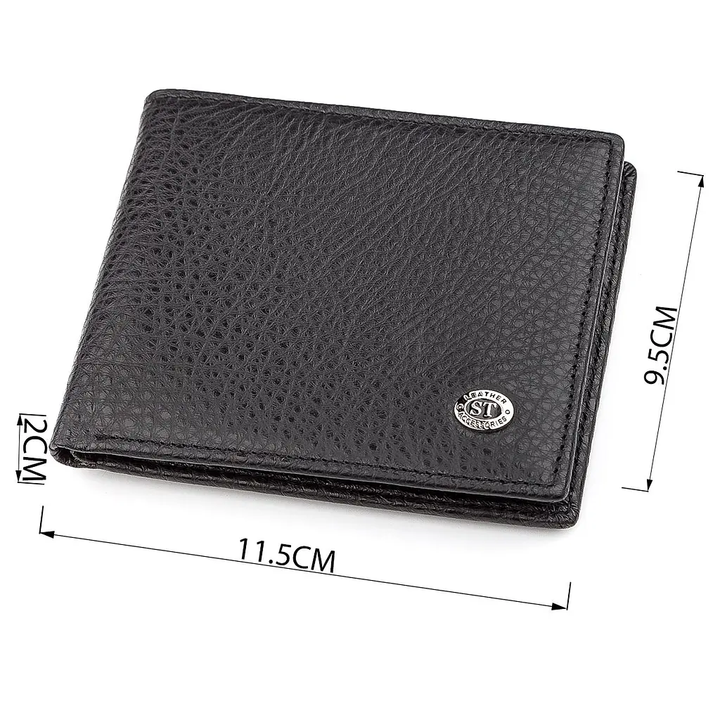 Чоловічий гаманець ST Leather 18319 (ST160) чорний шкіряний - фото 3