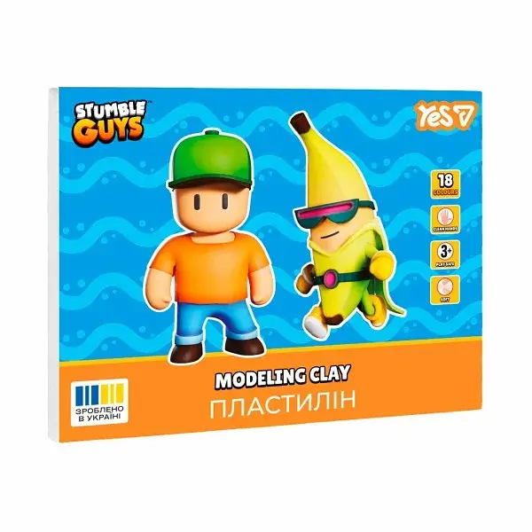 Пластилін "Yes" Stumble Guys 18 кольор. 360гр №540710