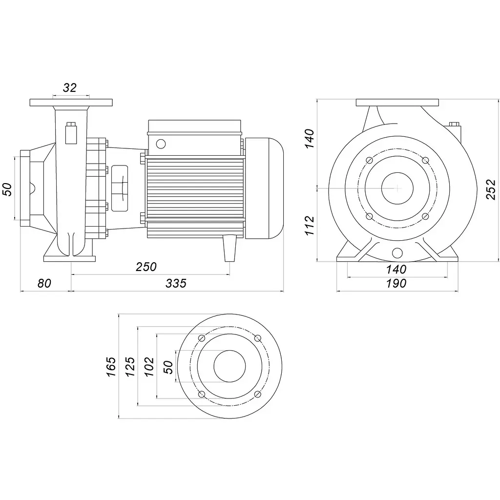Насос моноблочний Saer IR 32-125A 1,5 кВт (20 м3/год, 25,4 м) - фото 7