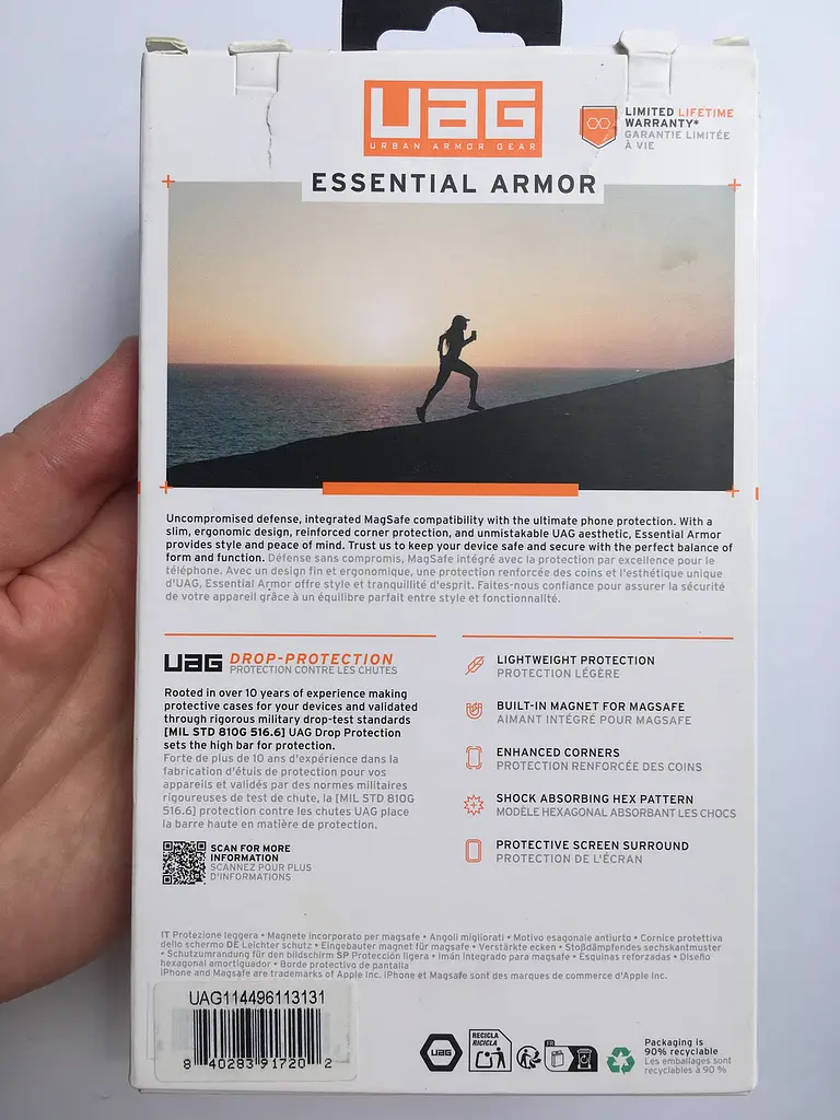 Оригінальний протиударний чохол iPhone 16e / 17e UAG Essential Armor MagSafe ASH 114496113131 - фото 6