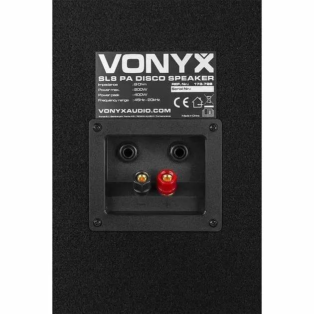 Динамик пассивный диджейский Vonyx SL-08 8" 400 Вт Черный (178.728) - фото 3
