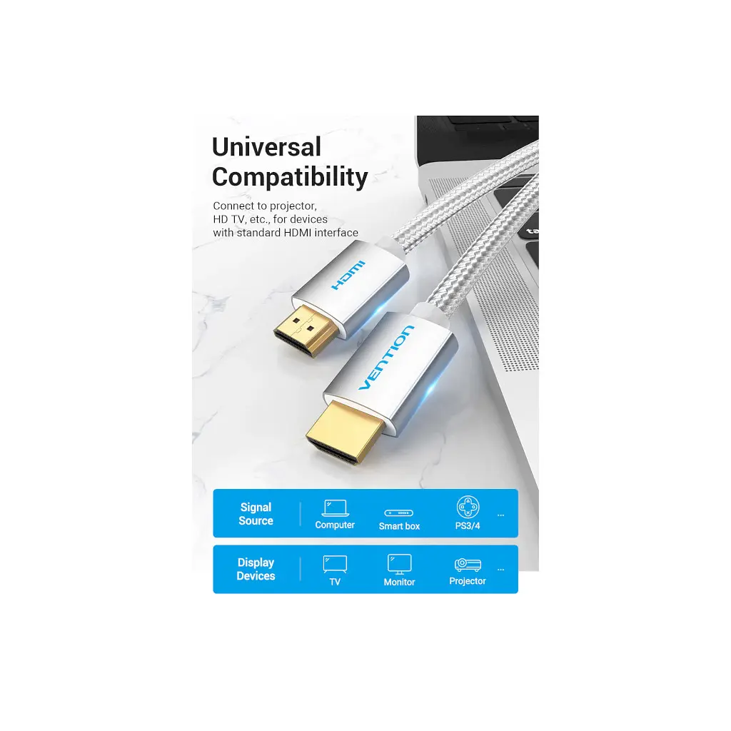 Кабель мультимедійний HDMI M to HDMI M 10.0m V2.0 4K60Hz silver Vention (AABIL) - фото 7