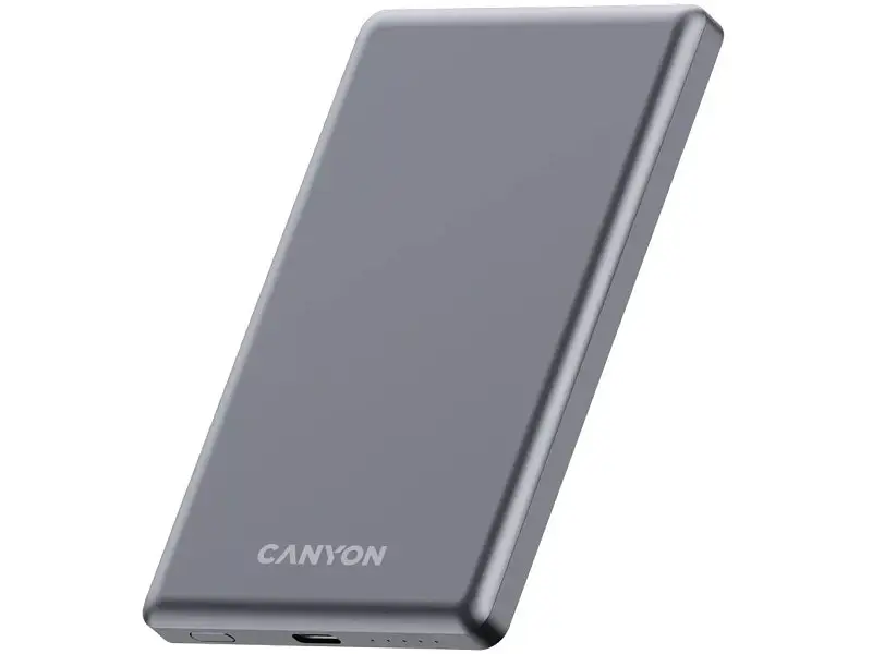 Зовнішній акумулятор (Power Bank) Canyon OnCharge 505 slim 5000mAh 20W Dark Grey (CNS-CPB505DG) - фото 2