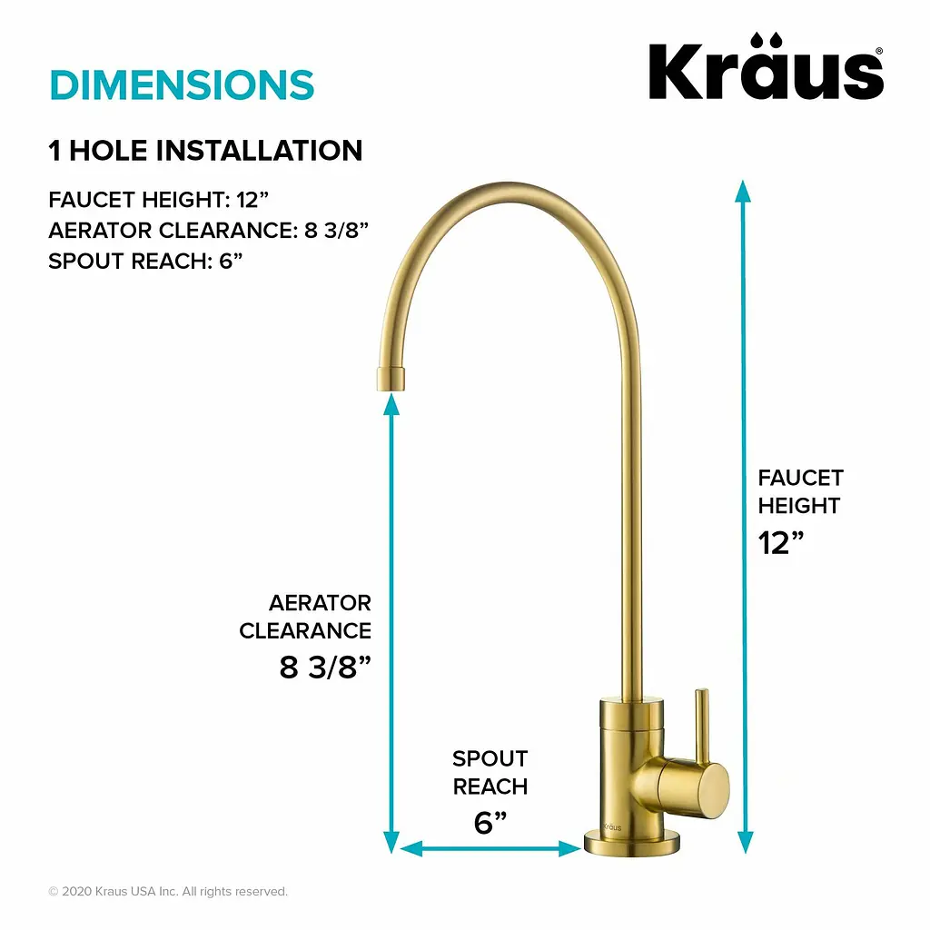 Кран кухонный к фильтру Kraus Purita FF-100BB, Бронза - фото 6