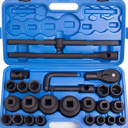 Набір ударних головок Alloid 3/4" (17-50 мм) 1" (55-65 мм) 26 шт (ГУ-6026K) - фото 3