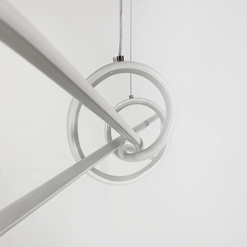 Современная белая люстра AVIZE в двух размерах Line.F Длина 85 см - фото 5