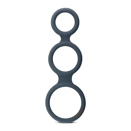 Потрійне ерекційне кільце Boners Triple Cock Ring (сірий)