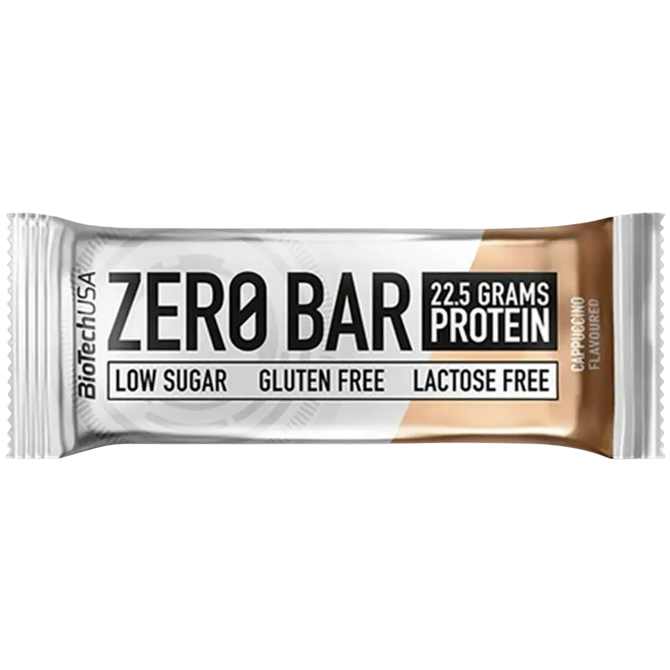 Набір батончик протеїнових BiotechUSA Zero Bar: Chocolate-Banana + Chocolate-Marzipan + Chocolate-Caramel + Cappuccino + Double chocolate 250 г (5 шт. х 50 г) - фото 4