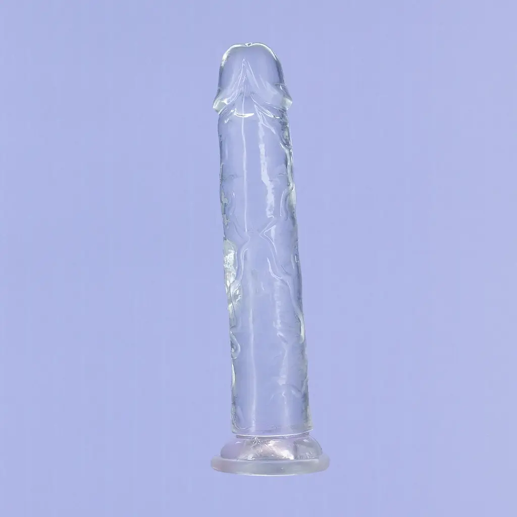Прозорий фалоімітатор на присосці Addiction Crystal Vertical Dong 9″, 22.8 см + віброкуля в подарунок - фото 5