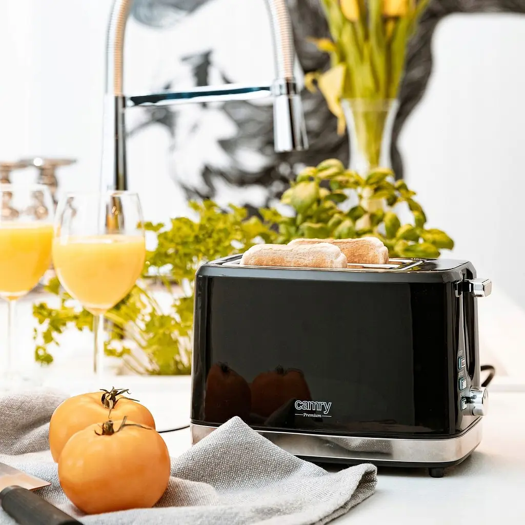 Тостер + підставка для булочок Camry CR 3218 900 Вт 6 режимів нержавіюча сталь автовідключення чорний - фото 8