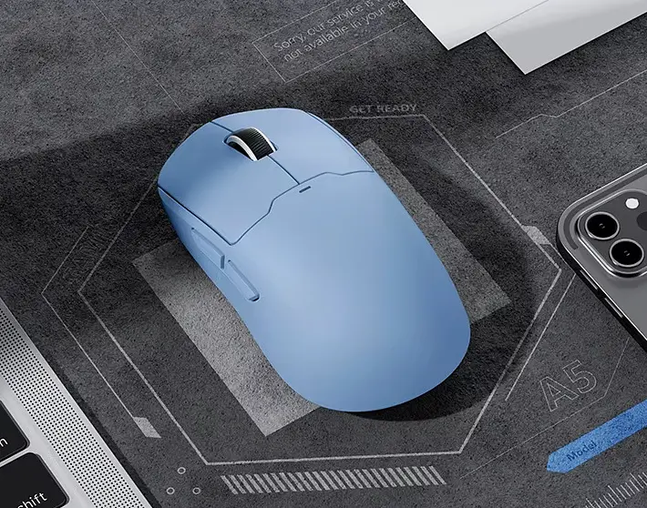 Компьютерная мышь MCHOSE A5 v2 Ultra беспроводная игровая PAW3395, 26000 DPI 2,4G+Bluetooth Blue - фото 3